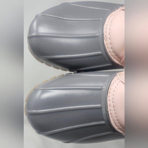 Nautica Dorsay Women's Rain Winter Boots Quilted Rubber Pink Gray Sz 10 Side Zip - Picture 2 of 14